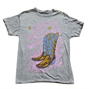 Johnny Cash Graphic Cowboy Boots T-Shirt